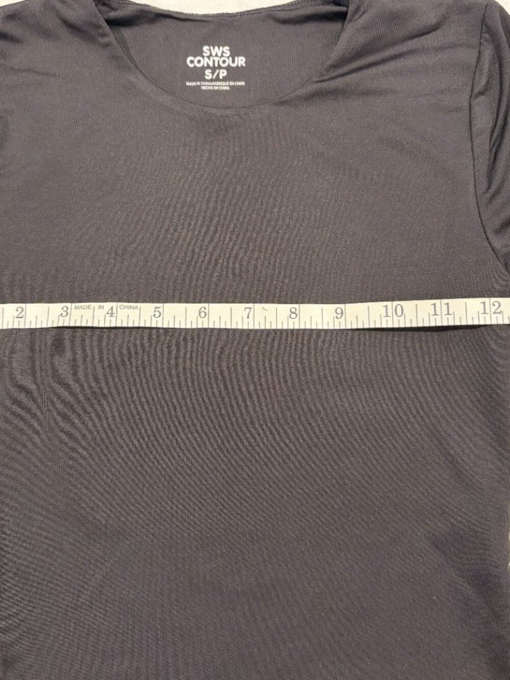 Cropped SWS Contour black long sleeved fitted top, S - Picture 4 of 7